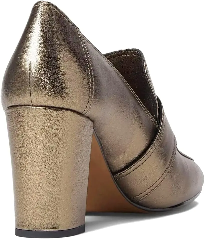 MOOMMO Women's Chunky Block Heel Pumps Round Closed Toe Slip On Oxford Loafers Shoes High Heels Snake Skin Work Pump Suede Loafer for Office Ladies Classic Formal Business Professional 4-13 M US