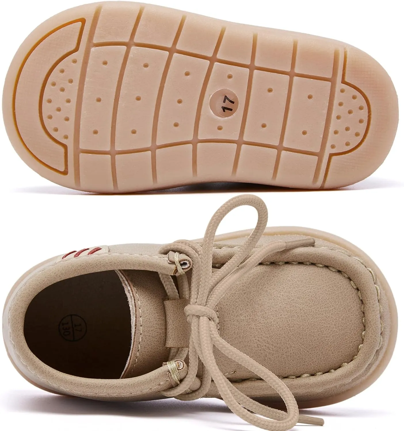MORENDL Baby Boy & Girl Boots Infant First Walking Shoes Toddler Non-Slip Lace-Up Dress Shoes