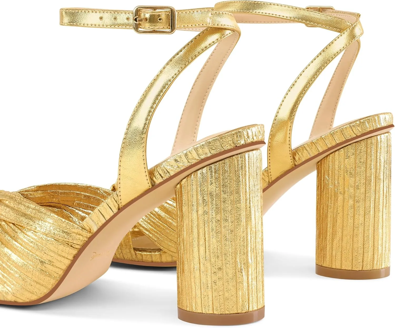 MUCCCUTE Bow Heels for Women Heeled Sandals Chunky Heel Open Toe Ankle Strap Rhinestone Wedding Bridal Dressy Heels