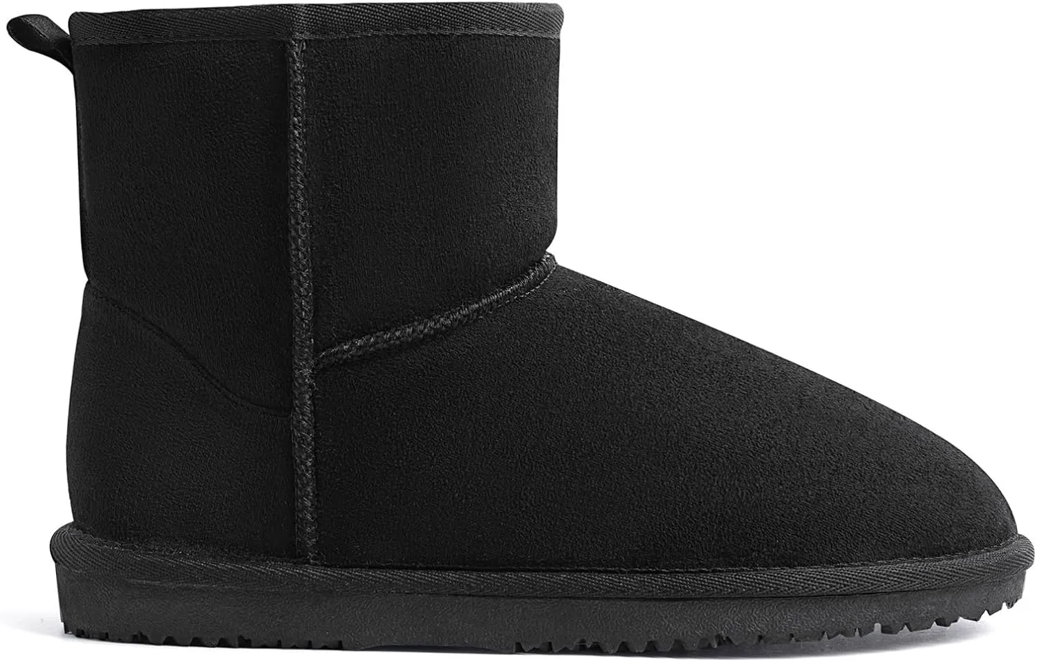 MUSSHOE Winter Boots for Women Classic Snow Boots Comfortable Cow Suede Leather Slip on Booties Fur Lined Warm Boots Waterproof