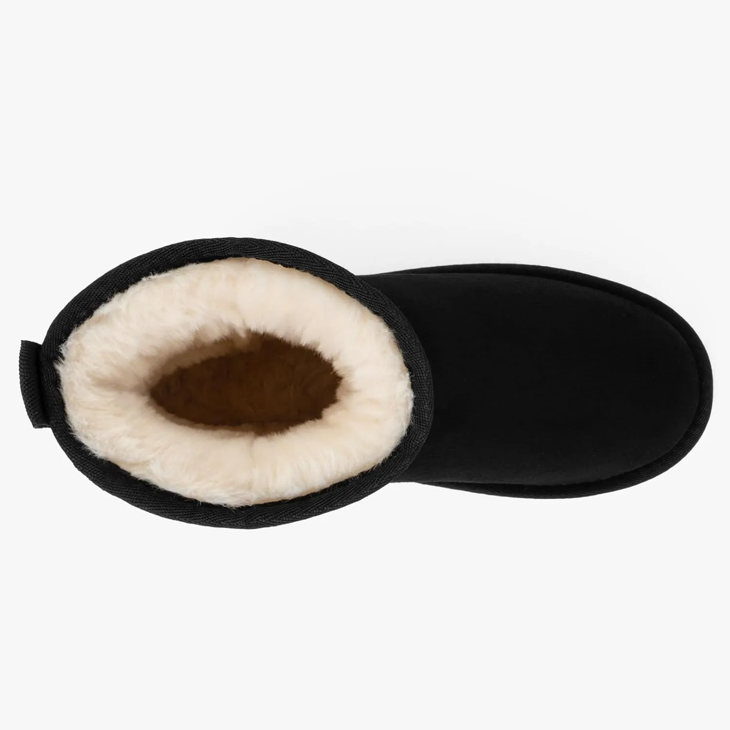 MUSSHOE Winter Boots for Women Classic Snow Boots Comfortable Cow Suede Leather Slip on Booties Fur Lined Warm Boots Waterproof