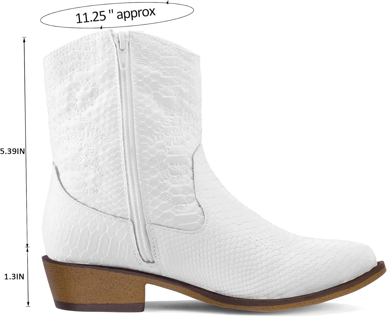 mysoft Women's Fashion Western Cowboy Ankle Boots Short Cowgirl Low Heel Booties