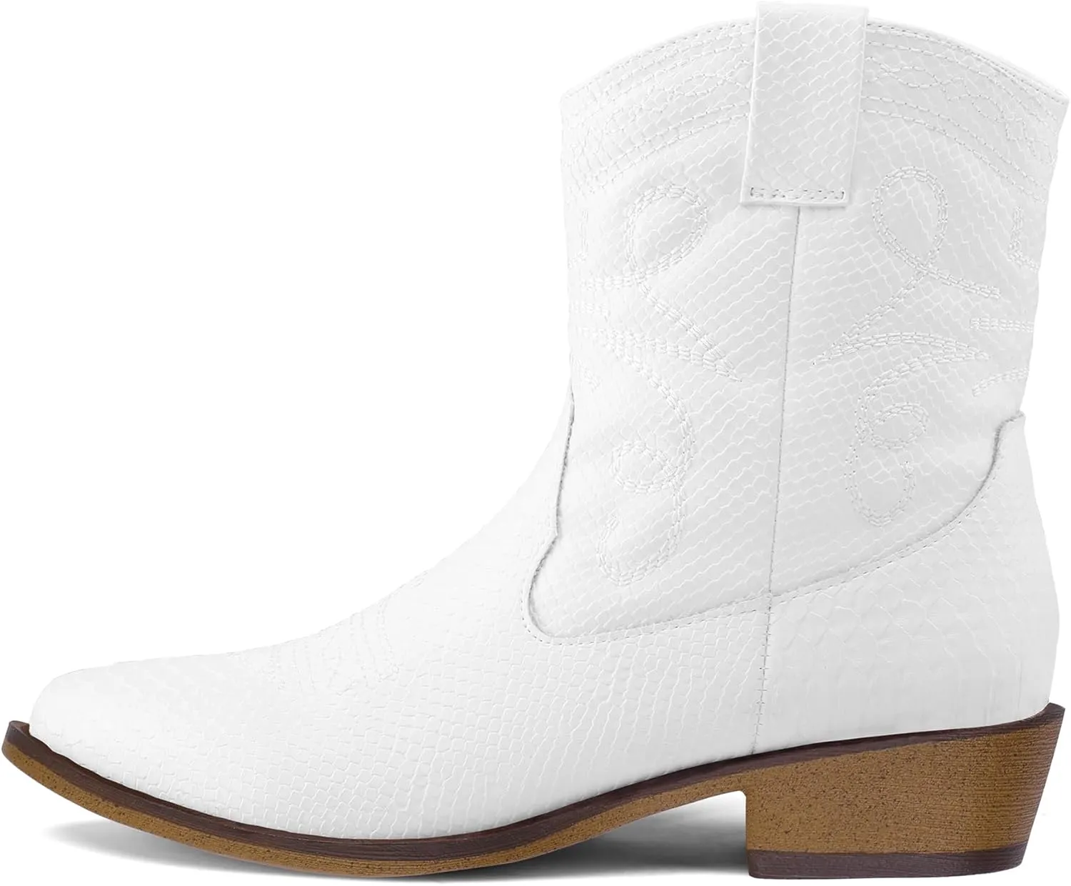 mysoft Women's Fashion Western Cowboy Ankle Boots Short Cowgirl Low Heel Booties