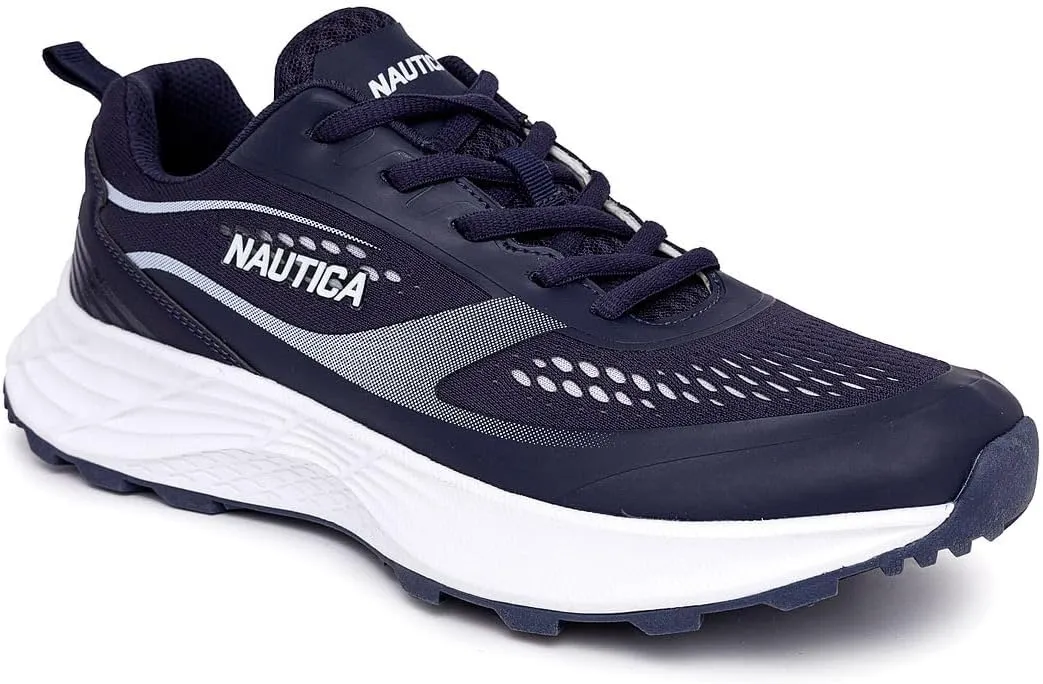 Nautica Men's Lace-Up Sneakers - Max Cushioning Running, Walking, Tennis Shoes - Comfortable Enhanced Support Athletic Sneakers-Balacava