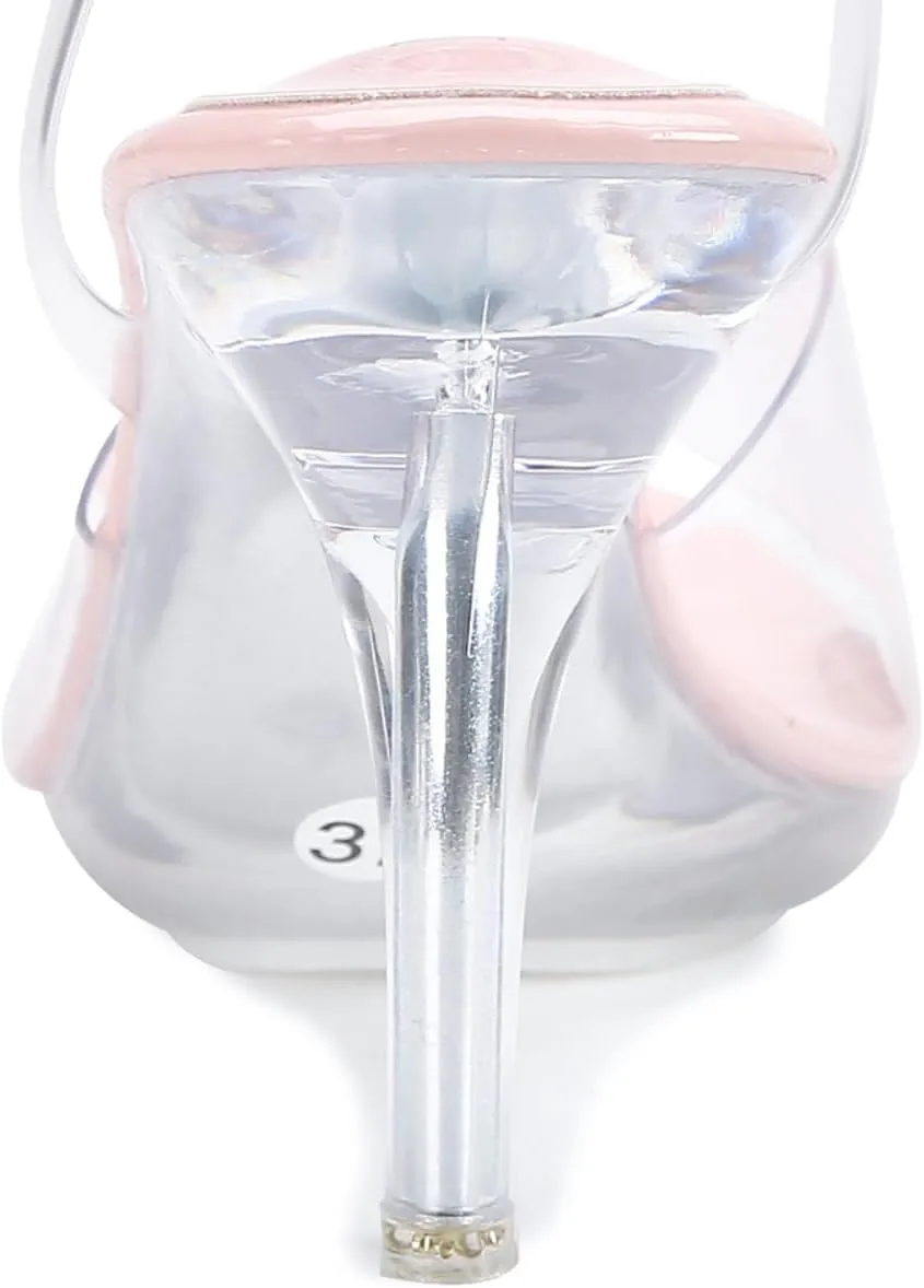 NBUUNBU Clear Heels For Women Transparent Strappy Platform Sandals Ankle Strap High kitten Heel Sexy Slingback Stiletto Comfortable Dress Shoes Open Toe Slip On Mules Pump