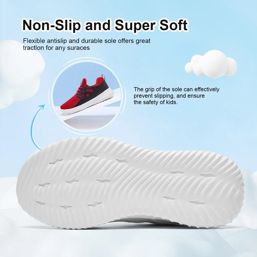 nerteo Kids Tennis Shoes |Running Athletic Footwear for Boys & Girls | Lightweight Breathable Walking Gym Sneakers for Little Kid/Big Kid