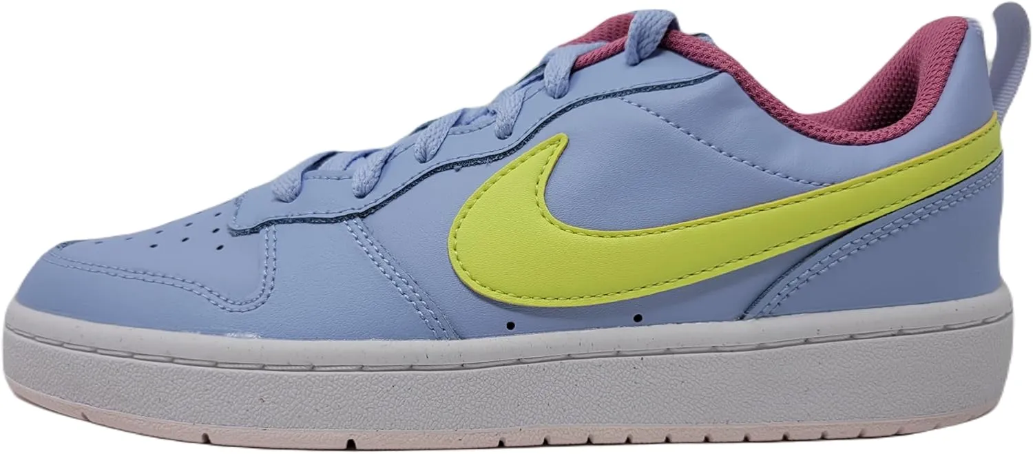 Nike Kid's Court Borough Low 2 Sneakers, Cobalt Bliss/Lt Lemon Twist, 6 M US