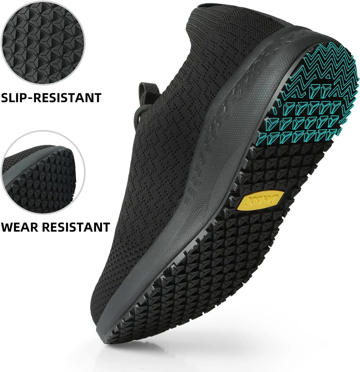 Non Slip Shoes for Women Food Service Work Shoes Restaurant Slip Resistant Hospital Walking Sneakers Breathable Lightweight Lace Up Shoes