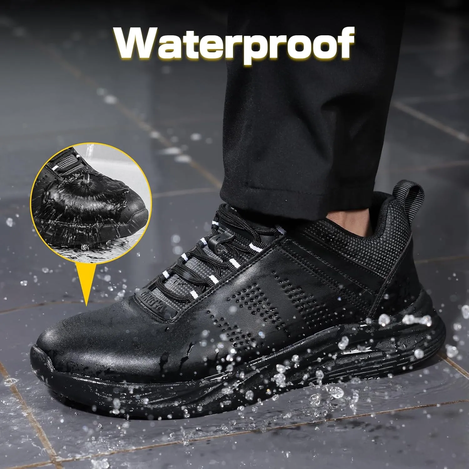 Non Slip Work Shoes for Men Women Breathable Mens Work Shoes Lightweight Water Resistant Walking Sneakers Chef Kitchen Slip Resistant Comfortable Restaurant Food Service Sneakers Casual