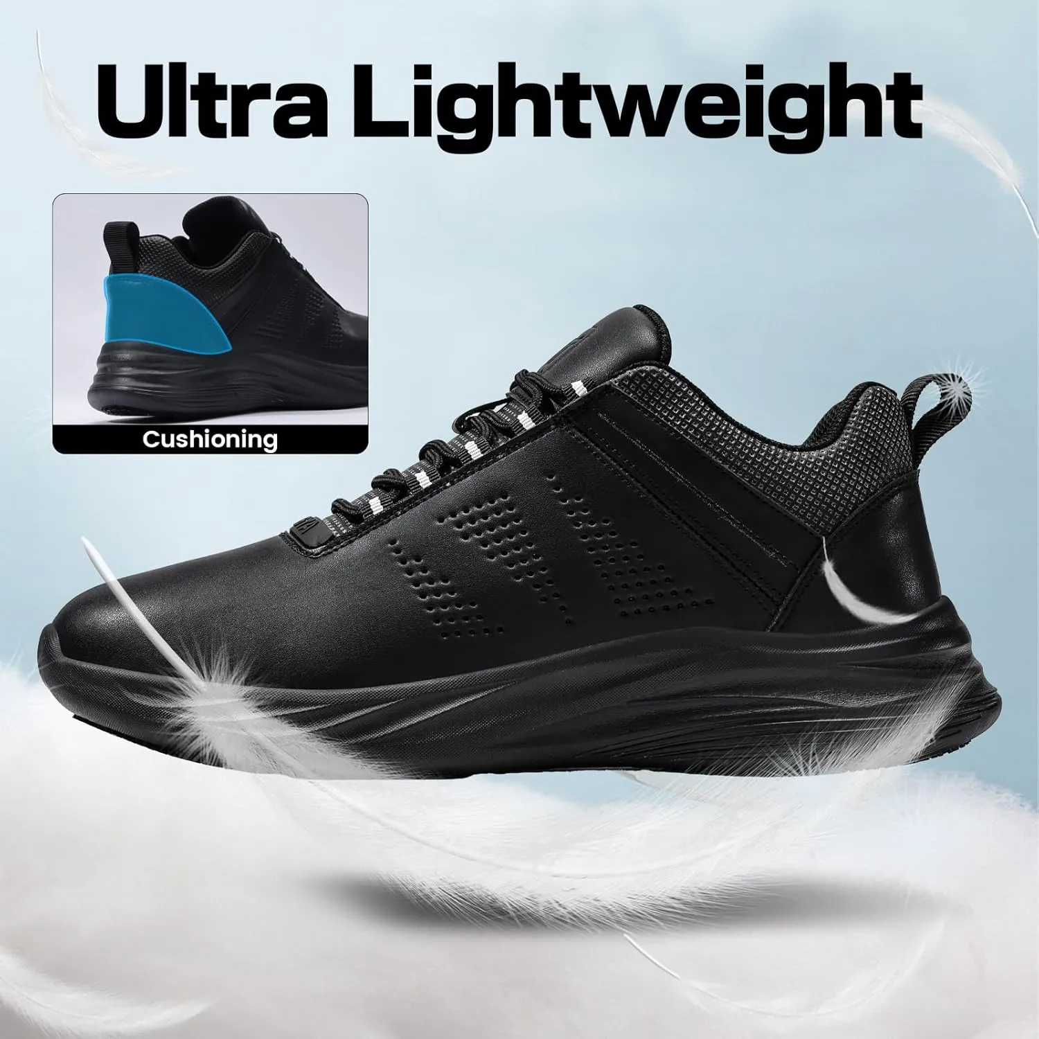 Non Slip Work Shoes for Men Women Breathable Mens Work Shoes Lightweight Water Resistant Walking Sneakers Chef Kitchen Slip Resistant Comfortable Restaurant Food Service Sneakers Casual