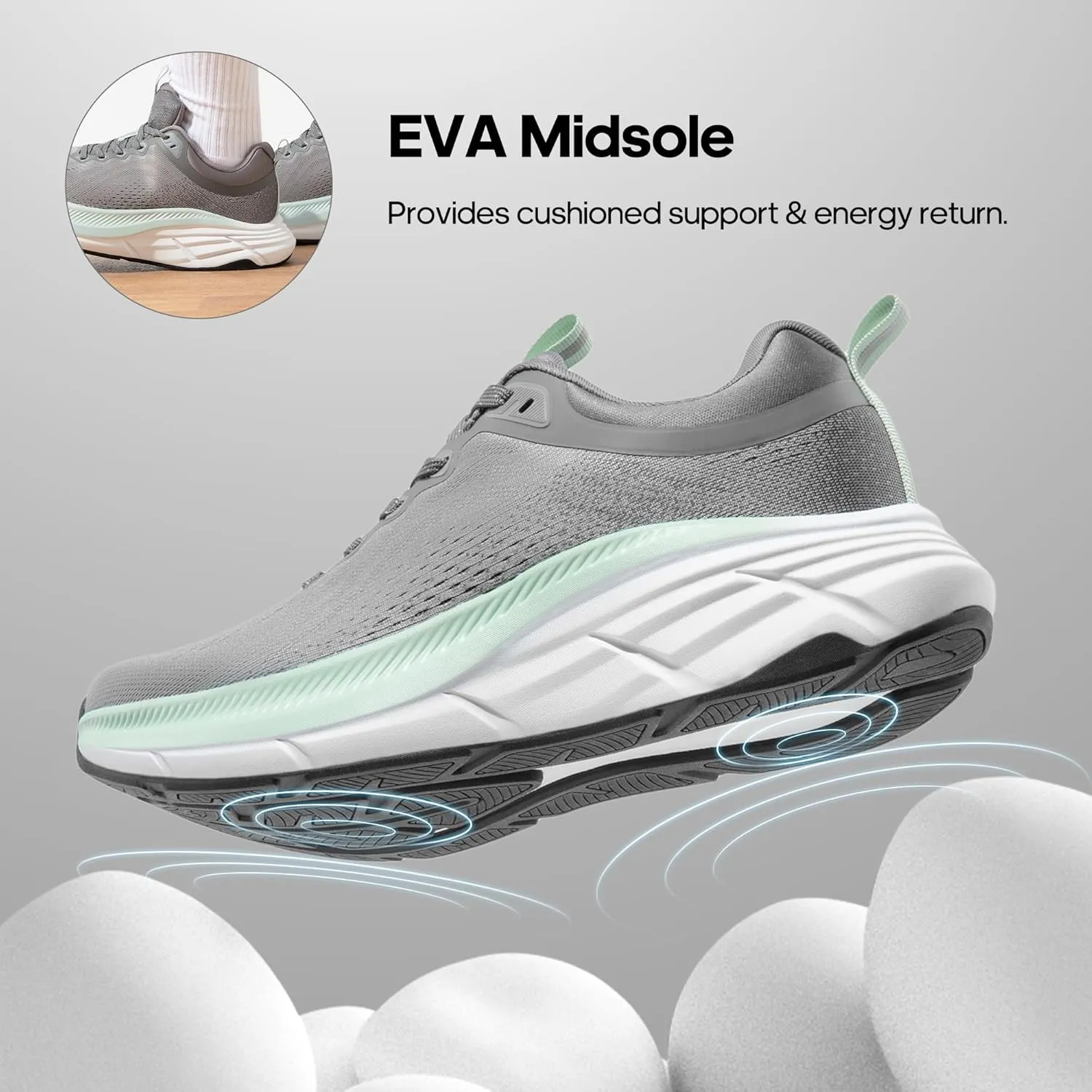 NORTIV 8 Men's Walking Shoes Running Tennis Cushioning ActiveBreeze Non Slip Athletic Gym Workout Comfortable Fashion Sneakers