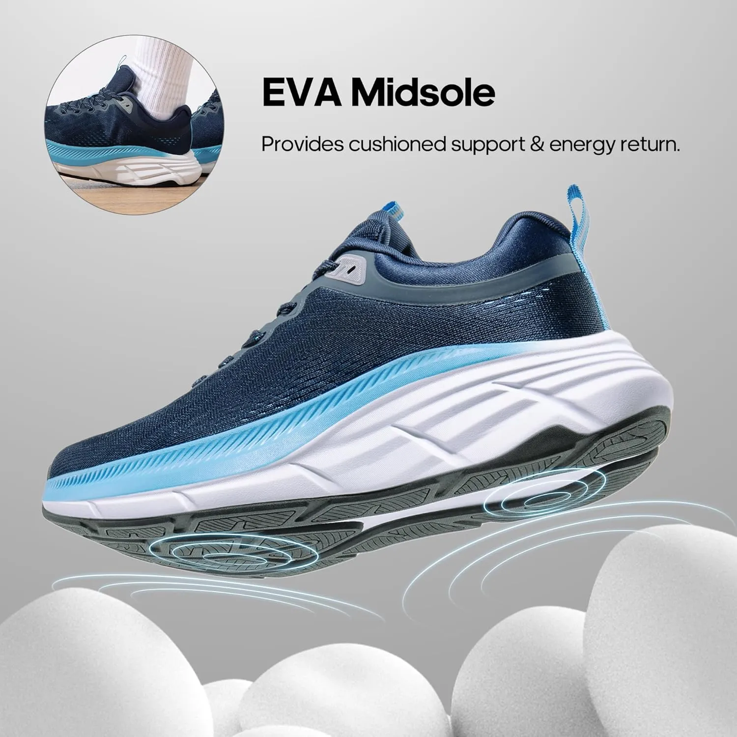 NORTIV 8 Men's Walking Shoes Running Tennis Cushioning ActiveBreeze Non Slip Athletic Gym Workout Comfortable Fashion Sneakers