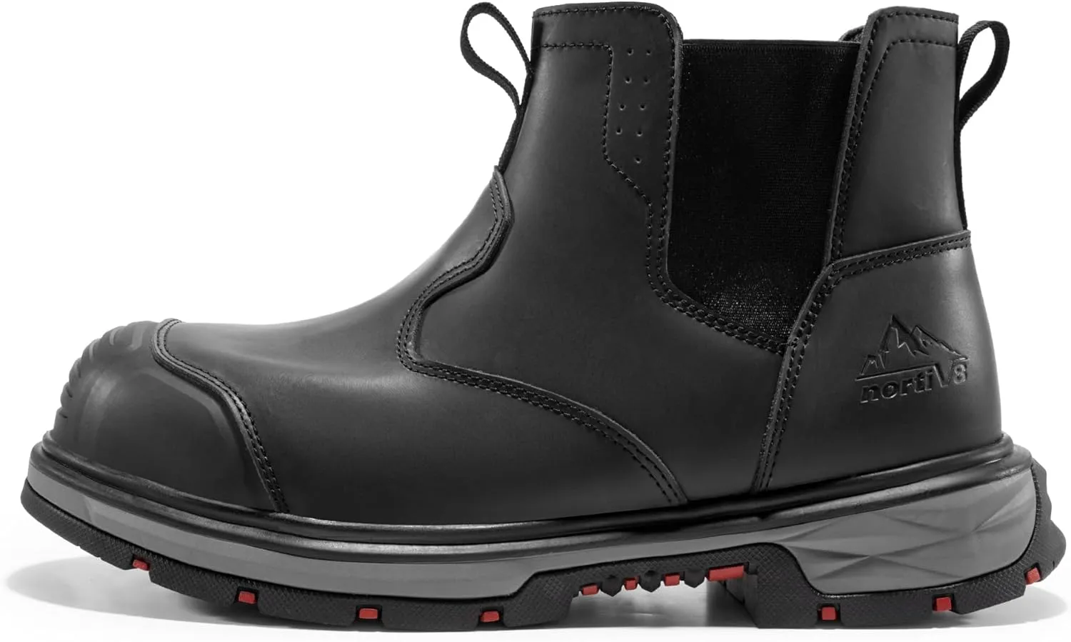 NORTIV 8 Slip-on Steel Toe Work Boots for Men Waterproof Safety Construction Boots