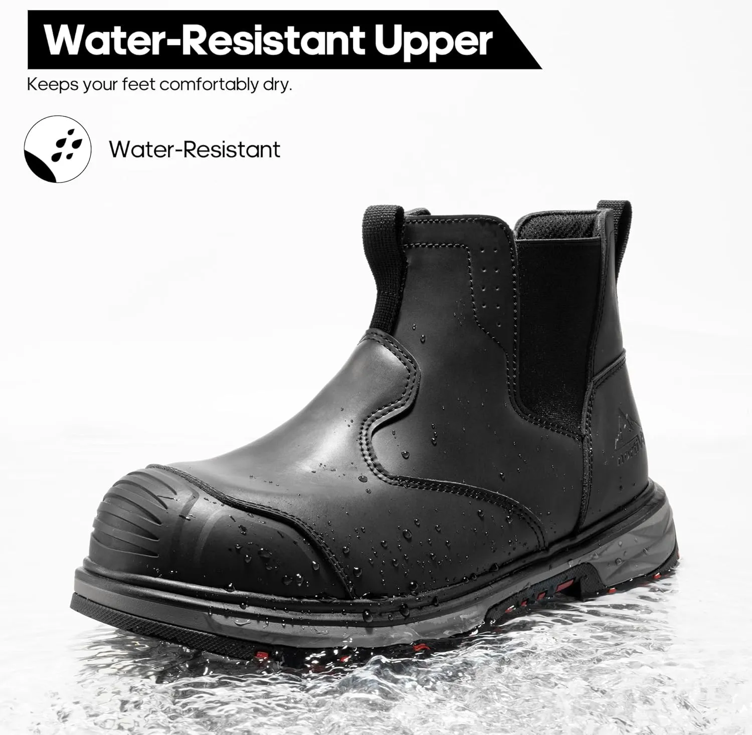 NORTIV 8 Slip-on Steel Toe Work Boots for Men Waterproof Safety Construction Boots