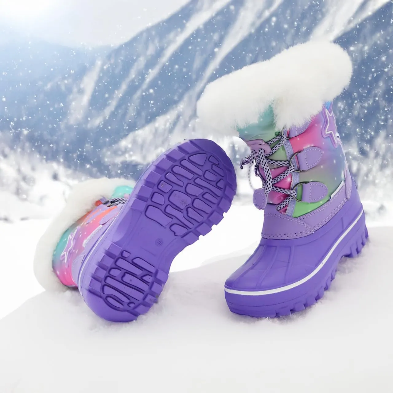 Nova Mountain Light Up Boots Boys Girls Little Kids Winter Snow Boots