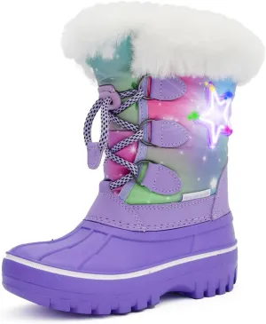 Nova Mountain Light Up Boots Boys Girls Little Kids Winter Snow Boots