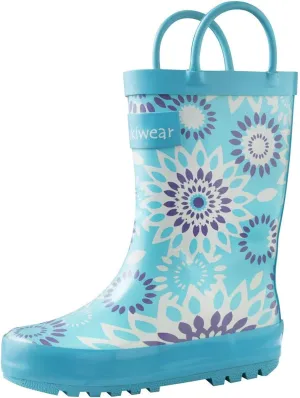 OAKI Toddler Rain Boots - Perfect Kids Rain Boots for Any Weather - Durable Rubber Baby Rain Boots Keep Little Feet Dry, Lightweight Waterproof with Easy-on Handle