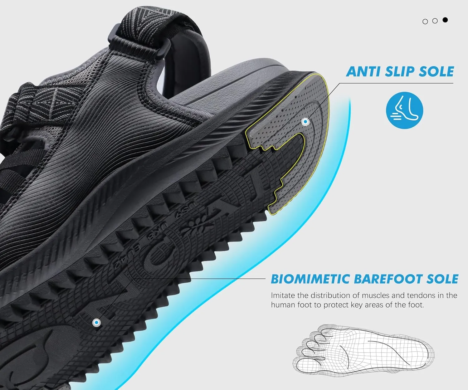 ONCAI Men Hiking Sandals, Arch Support Walking Sandals with Outdoor Orthotic Footbed for Plantar Fasciitis, Hombre Sandalias Recovery Sport Size 7-14