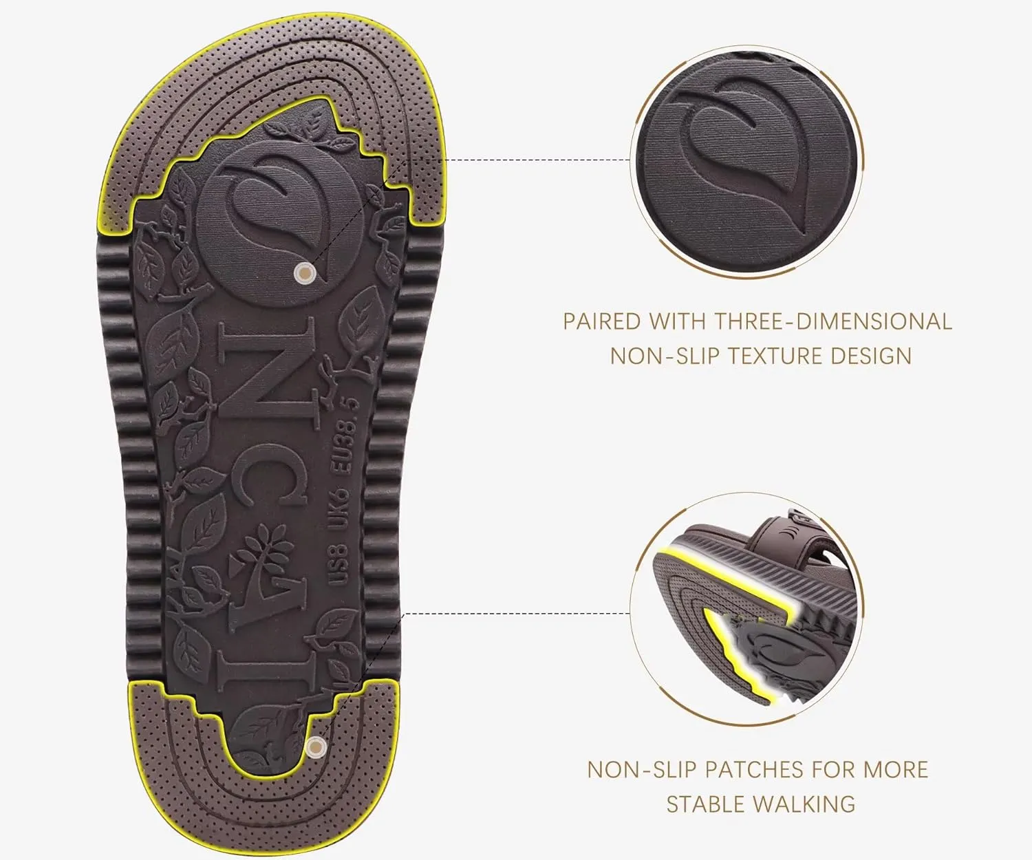 ONCAI Womens Orthotic Sandals Ladies Recovery Walking Slides Arch Support Plantar Fasciitis Comfort Orthopedic Soft Cushion Summer Adjustable Sandalias Size 6-12
