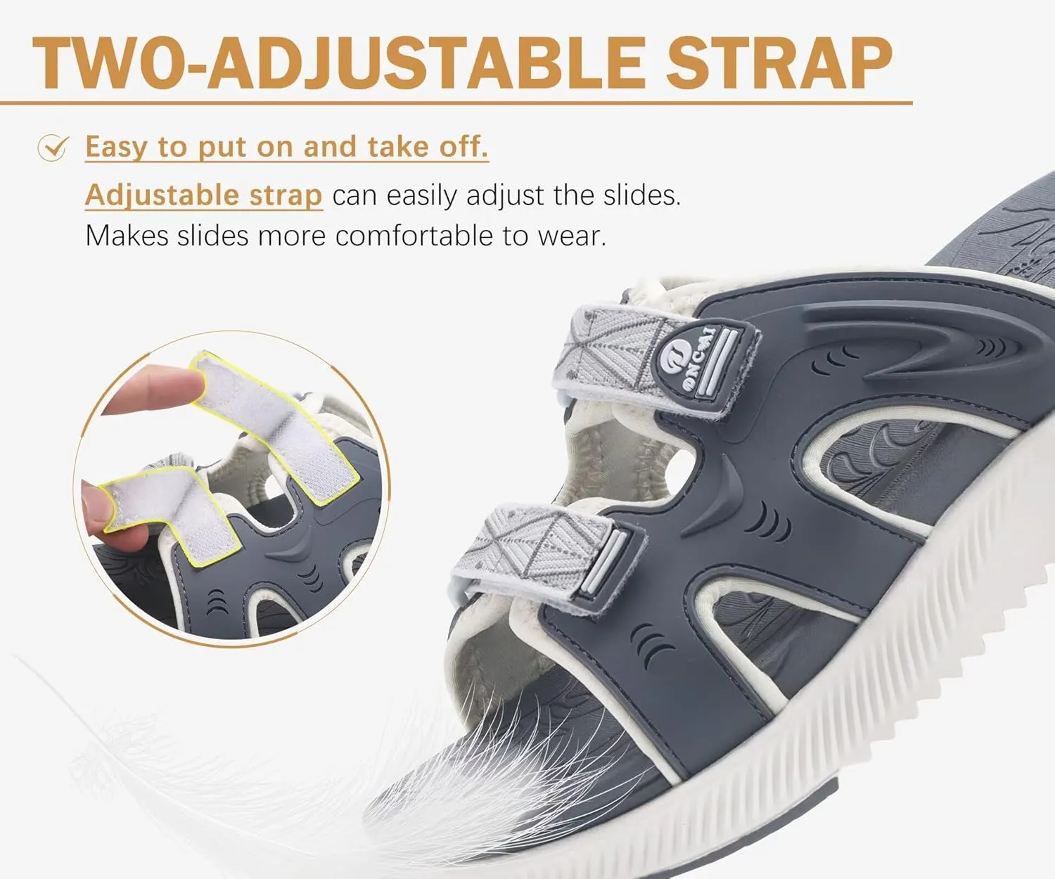 ONCAI Womens Orthotic Sandals Ladies Recovery Walking Slides Arch Support Plantar Fasciitis Comfort Orthopedic Soft Cushion Summer Adjustable Sandalias Size 6-12