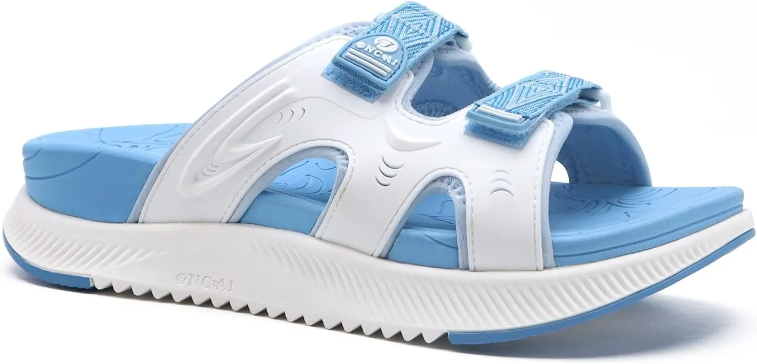 ONCAI Womens Orthotic Sandals Ladies Recovery Walking Slides Arch Support Plantar Fasciitis Comfort Orthopedic Soft Cushion Summer Adjustable Sandalias Size 6-12