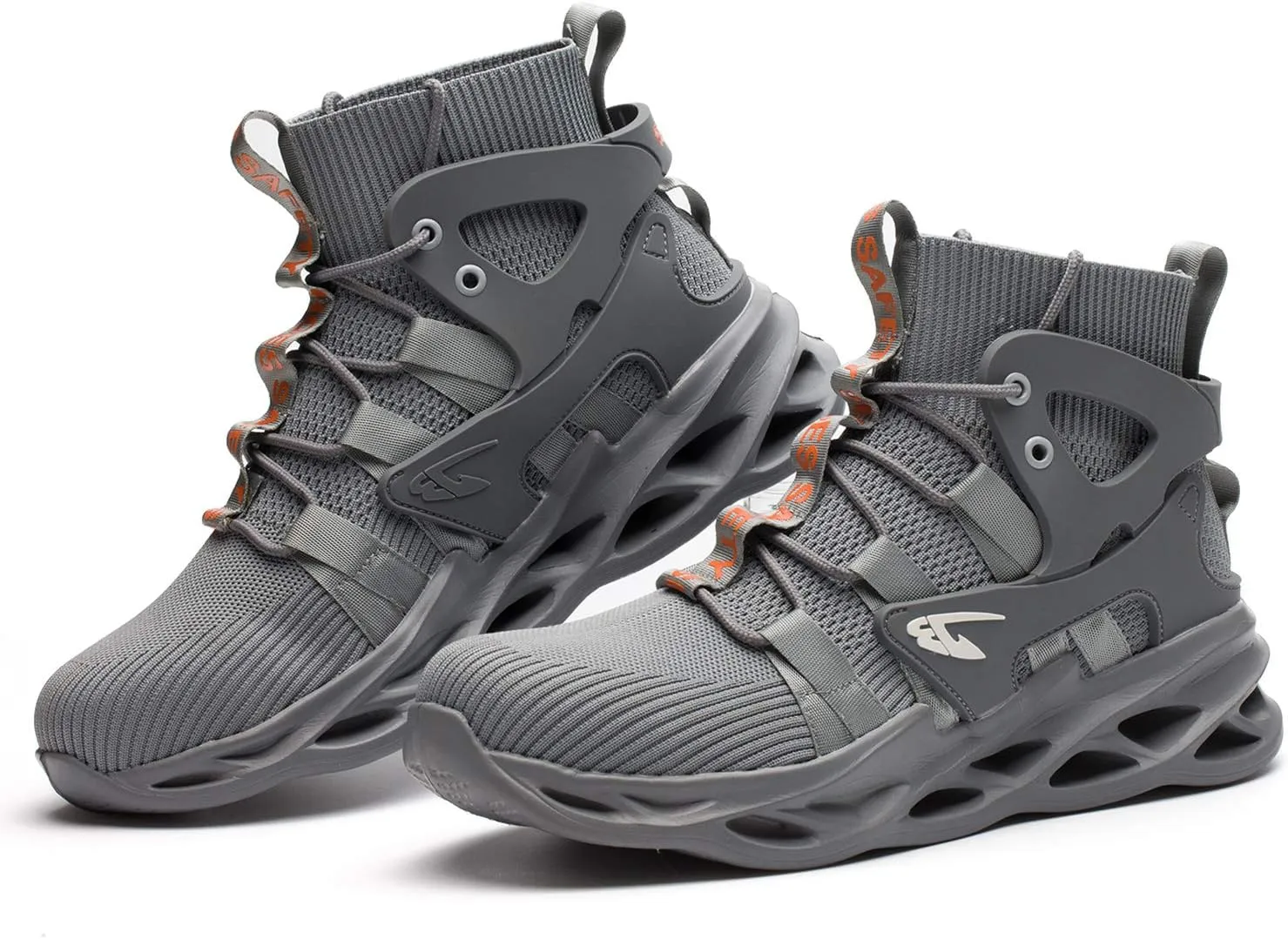 ORISTACO Work Safety Steel Toe Boots, Lightweight Breathable Industrial Construction Boots