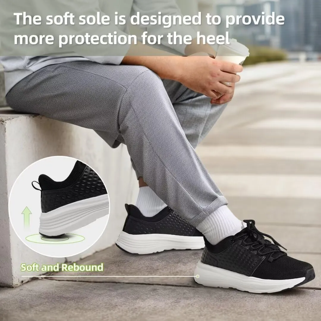 OrthoComfoot Men's Orthopedic Fashion Sneakers with Arch Support: Casual Plantar Fasciitis Walking Shoes for Flat Feet, Comfortable Orthotic Soft Thick Sole Sneakers for Foot and Heel Pain Relief