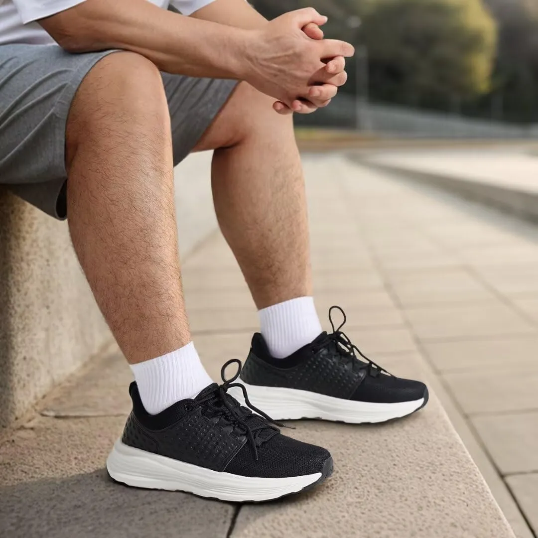OrthoComfoot Men's Orthopedic Fashion Sneakers with Arch Support: Casual Plantar Fasciitis Walking Shoes for Flat Feet, Comfortable Orthotic Soft Thick Sole Sneakers for Foot and Heel Pain Relief
