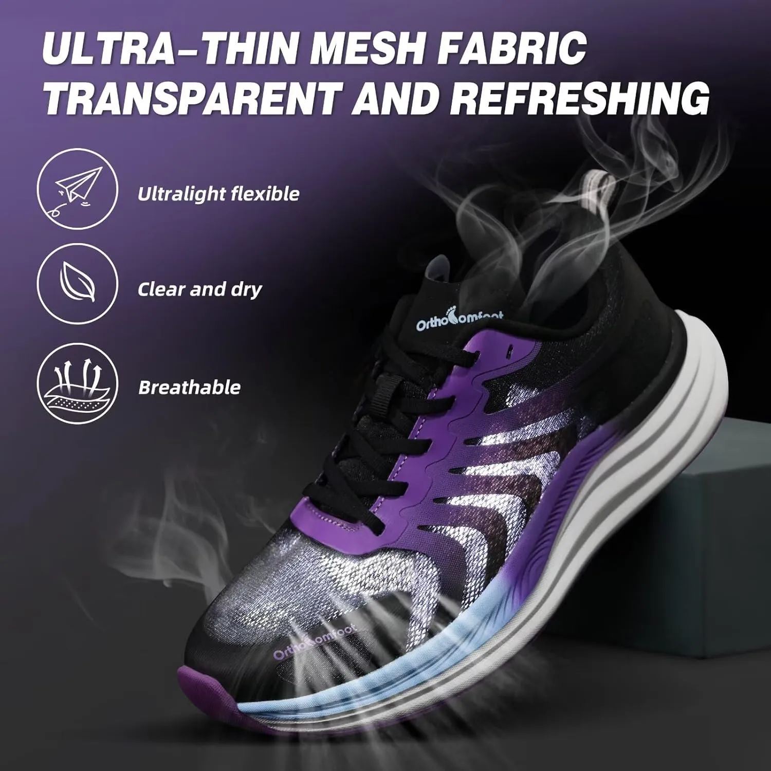 Orthopedic Road Running Shoes for Womens, Comfortable Casual Arch Support Plantar Fasciitis Flat Feet Tennis Walking Shoes, Orthotic Supportive Athletic Sports Sneakers for Foot Heel Pain Relief