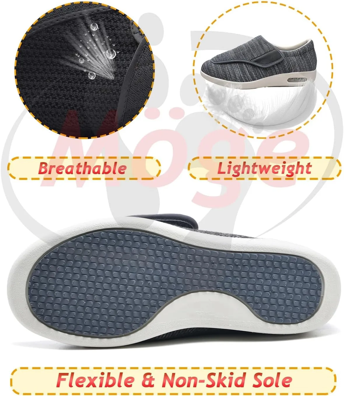 Orthopedic Shoes for Mens Running Walking Slip On Sneakers Plantar Fasciitis Supportive Fashion Boat Shoes for Flat Feet Comfortable Slip-On Sneakers