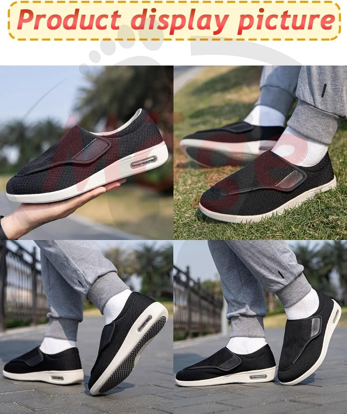 Orthopedic Shoes for Mens Running Walking Slip On Sneakers Plantar Fasciitis Supportive Fashion Boat Shoes for Flat Feet Comfortable Slip-On Sneakers