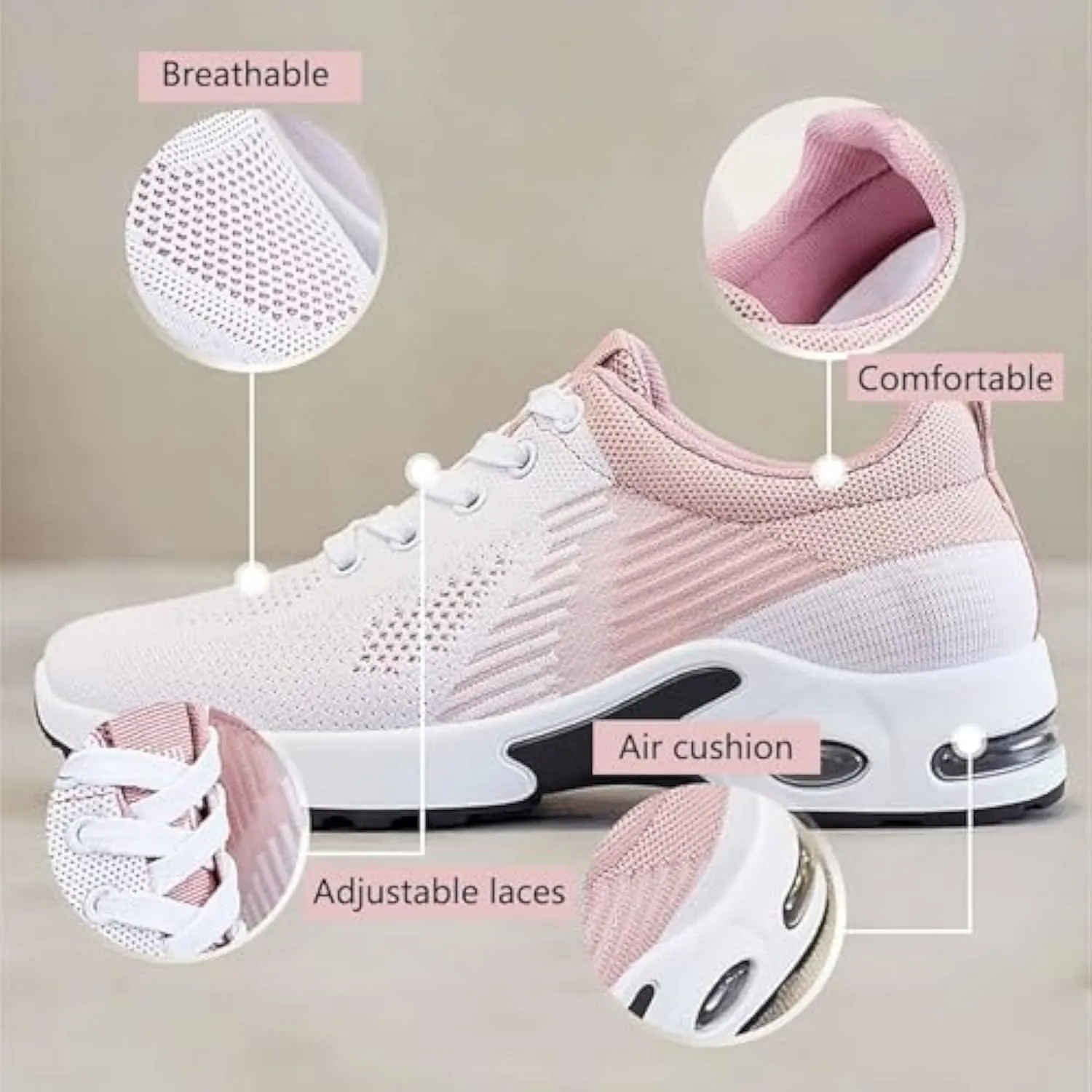 Orthopedic Sneakers for Women, Shoeses for Women Wide Width Toe Box Shoes,Comfortable Orthopedic Shoeses Mesh Casual Breathable Knit Air Cushion Shoes