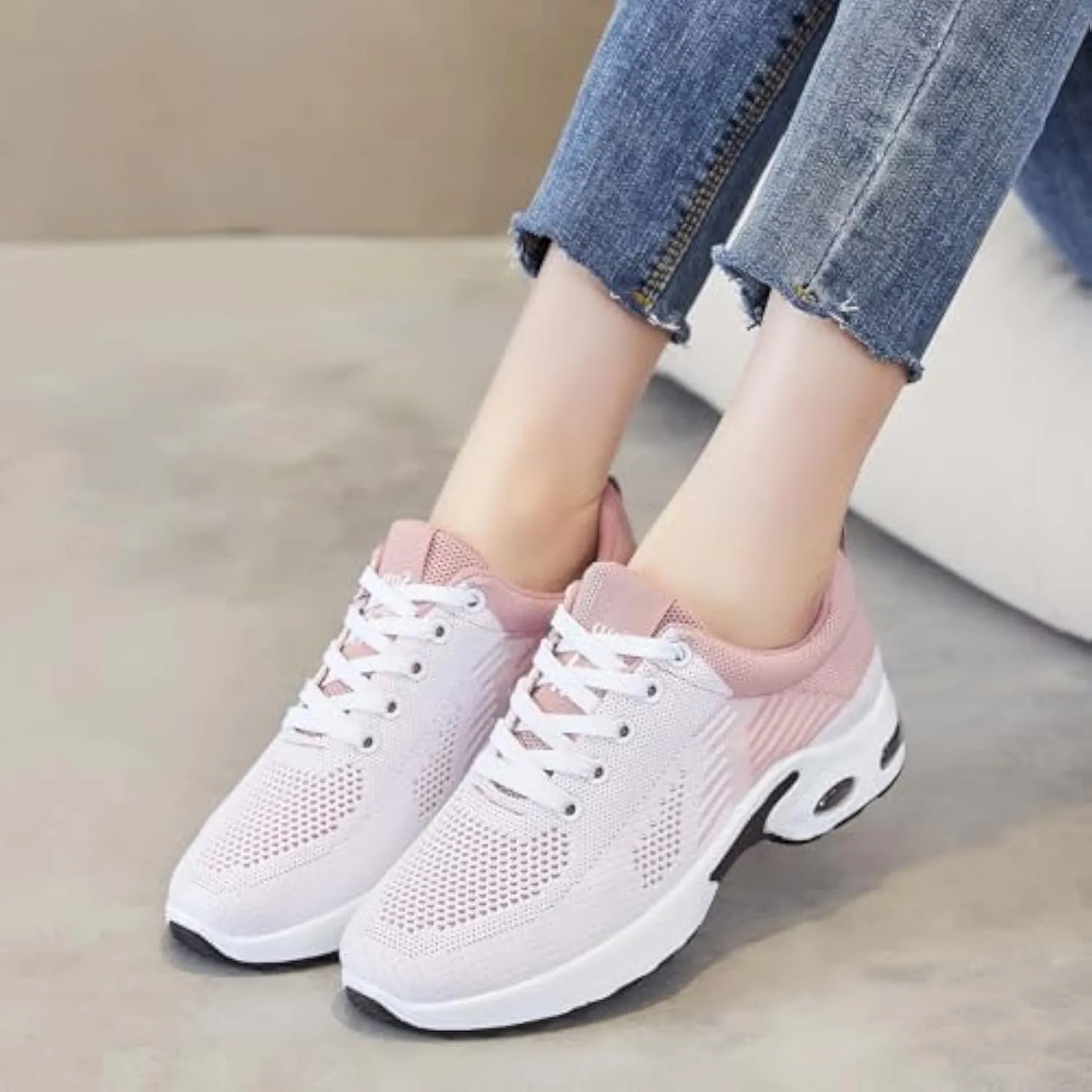 Orthopedic Sneakers for Women, Shoeses for Women Wide Width Toe Box Shoes,Comfortable Orthopedic Shoeses Mesh Casual Breathable Knit Air Cushion Shoes