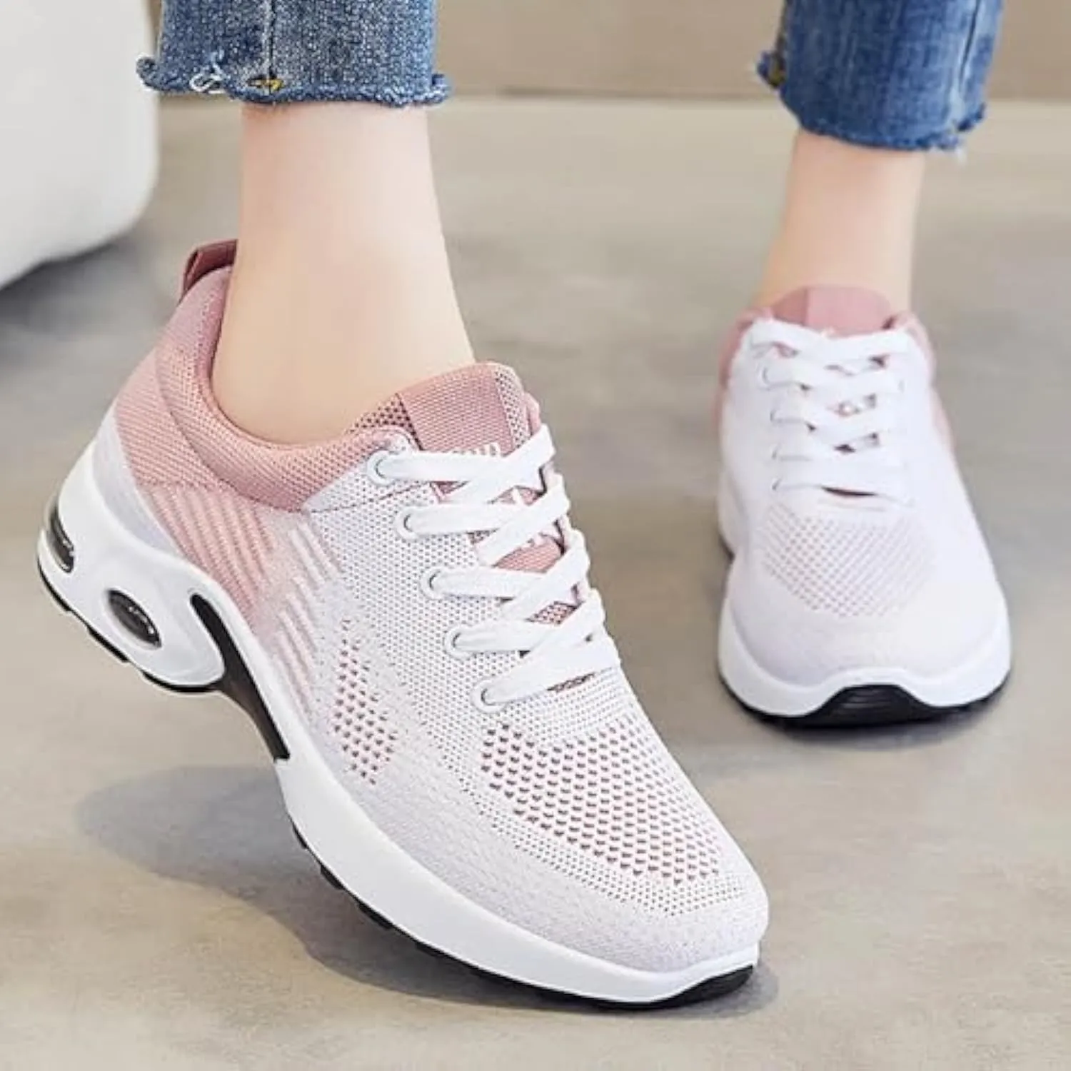 Orthopedic Sneakers for Women, Shoeses for Women Wide Width Toe Box Shoes,Comfortable Orthopedic Shoeses Mesh Casual Breathable Knit Air Cushion Shoes