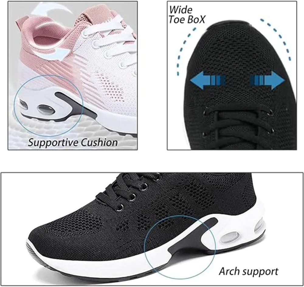 Orthopedic Sneakers for Women, Shoeses for Women Wide Width Toe Box Shoes,Comfortable Orthopedic Shoeses Mesh Casual Breathable Knit Air Cushion Shoes
