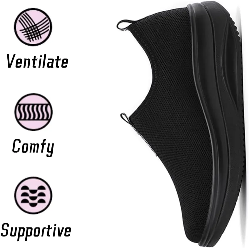 Oude Platform Loafers for Women Comfortable | Womens Slip On Sneakers Lightweight | Women's Walking Shoes Work Long Hours | Thick Rocking Bottom