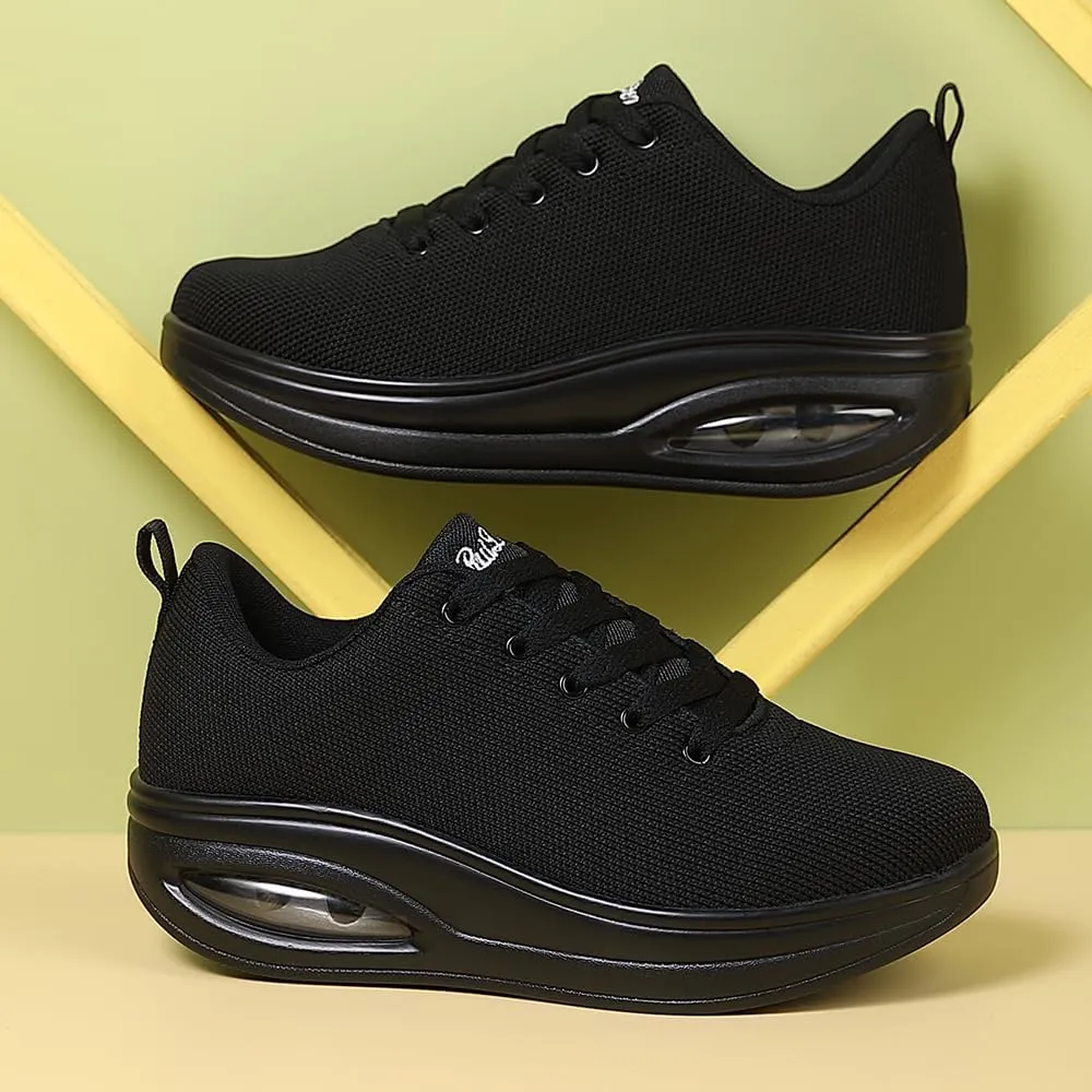 Oude Sneakers for Women Comfortable | Shoes for Women Traveling | 2 Inch Air Cushion Rocker Bottom