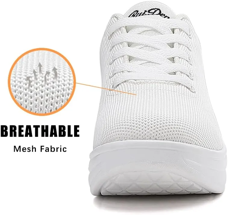 Oude Sneakers for Women Comfortable | Shoes for Women Traveling | 2 Inch Air Cushion Rocker Bottom