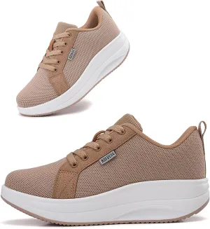 Oude Womens Walking Sneakers Comfy | Platform Shoes for Women Fashion | Stylish Standing All Day Rocker Bottom