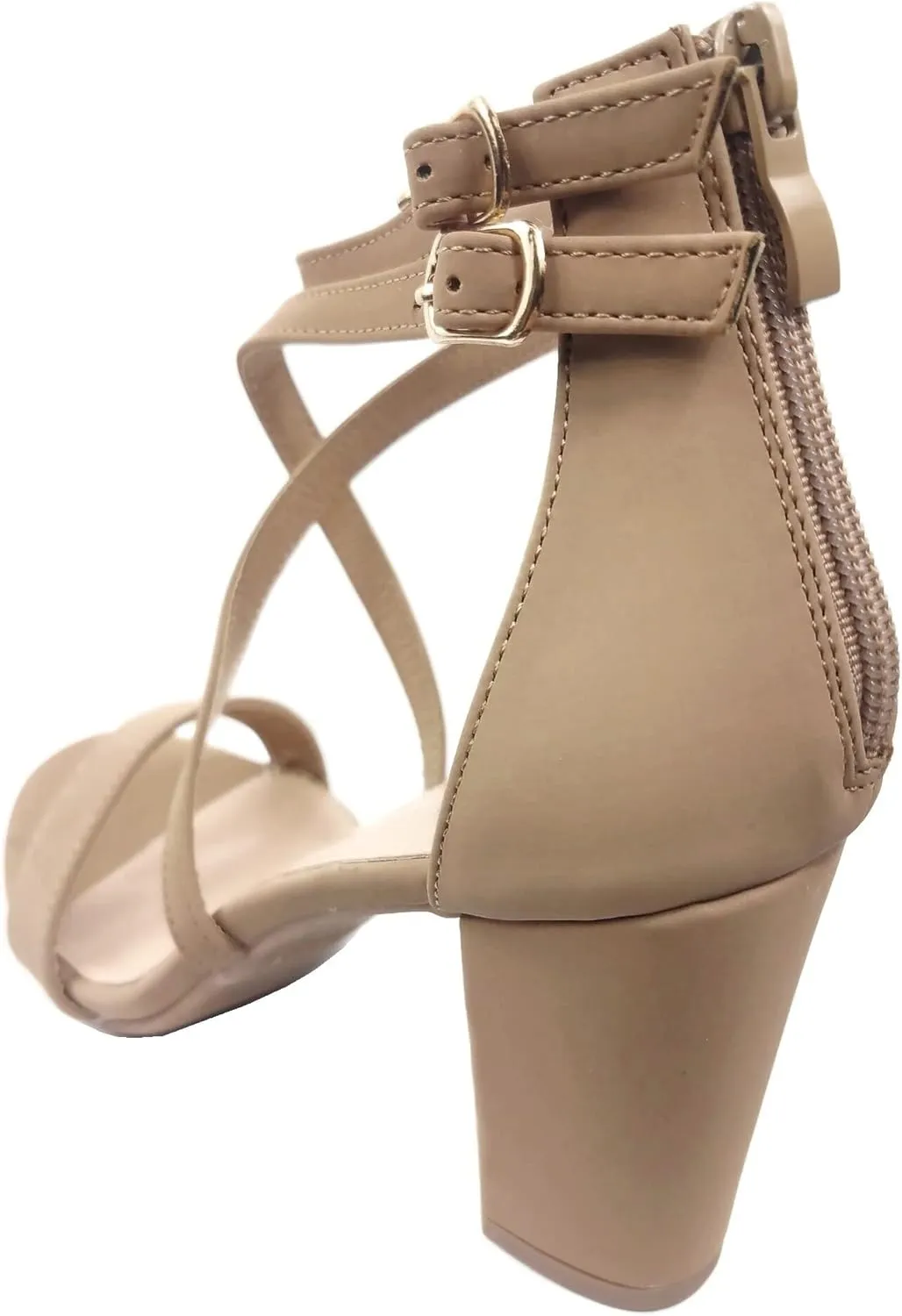 Over The Toe Cross Strap Block Heel Open Toe Dress Sandal