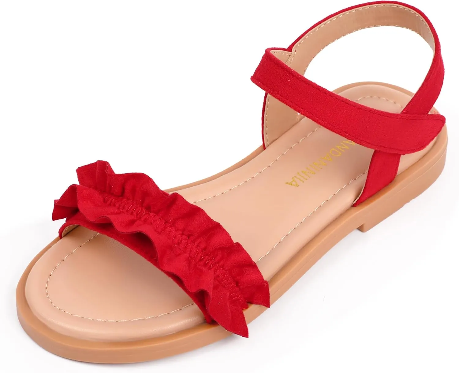 PANDANINJIA Girls Sandals, Open Toe Cute Bow Princess Girls Flats, Sparkly Summer Dress Shoes Sandals for Toddler/Little Kid/Big Kid