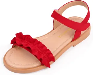 PANDANINJIA Girls Sandals, Open Toe Cute Bow Princess Girls Flats, Sparkly Summer Dress Shoes Sandals for Toddler/Little Kid/Big Kid