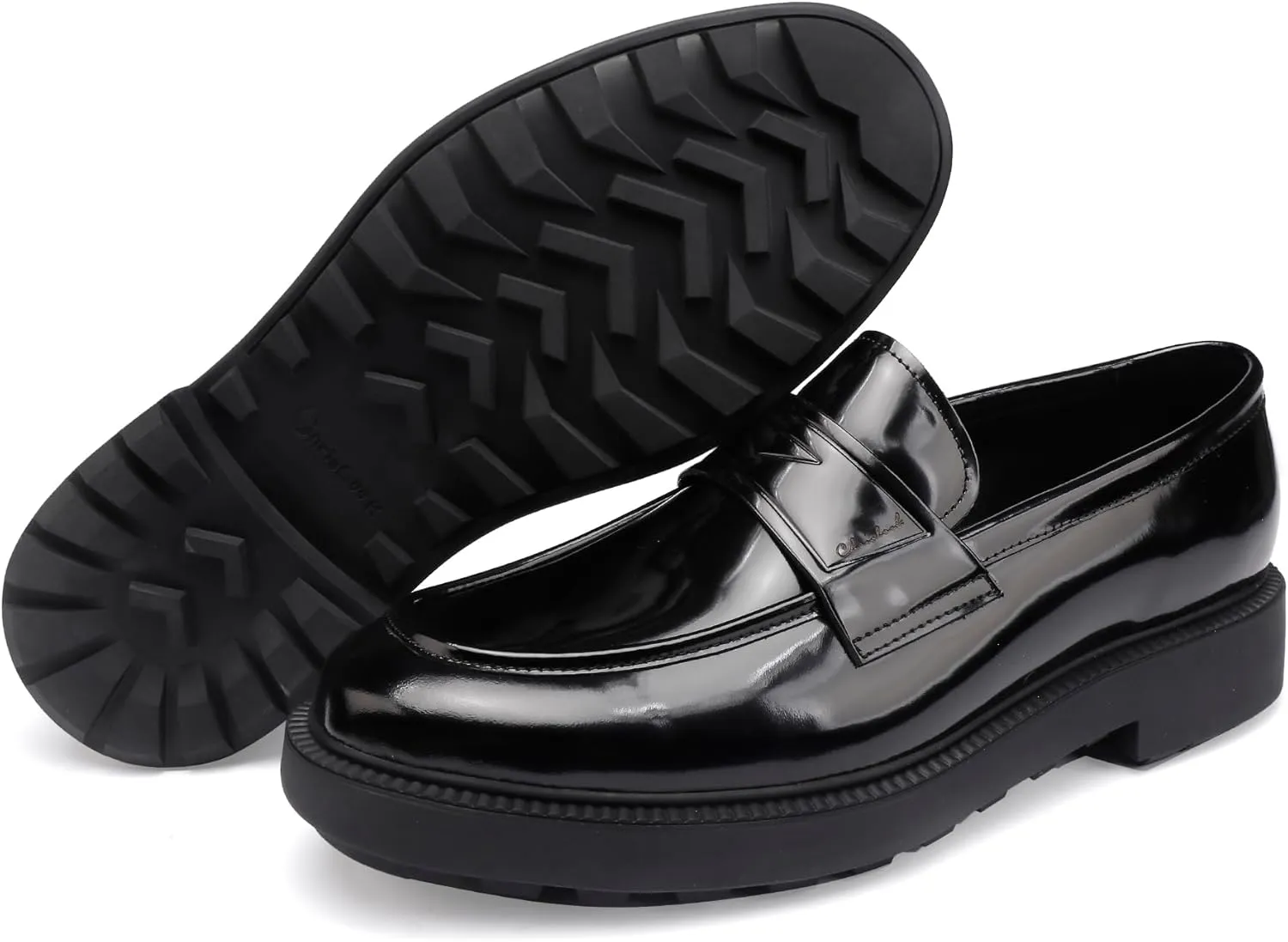 Patent Leather Loafer Slip-on, Formal Dress Shoes Classical Penny Loafers for Men