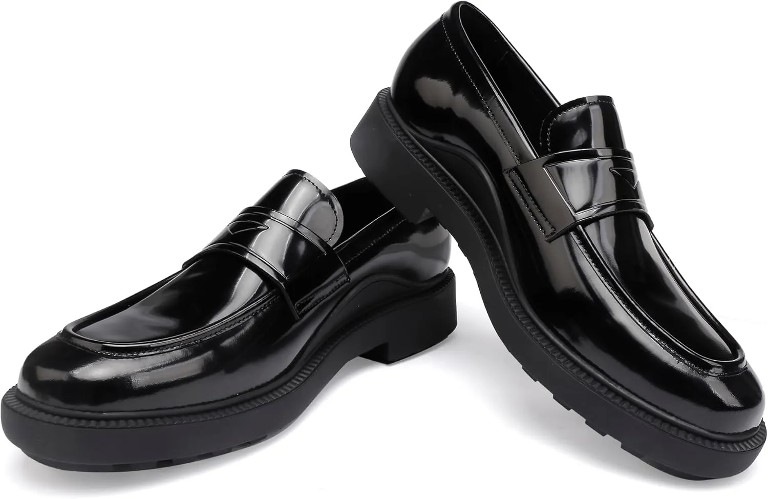 Patent Leather Loafer Slip-on, Formal Dress Shoes Classical Penny Loafers for Men