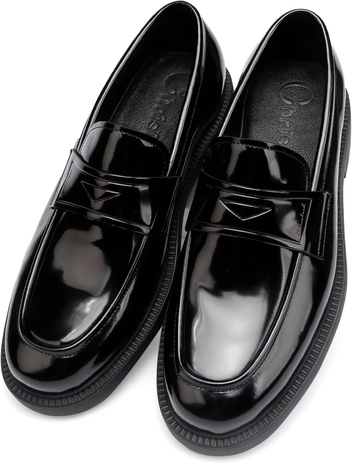 Patent Leather Loafer Slip-on, Formal Dress Shoes Classical Penny Loafers for Men