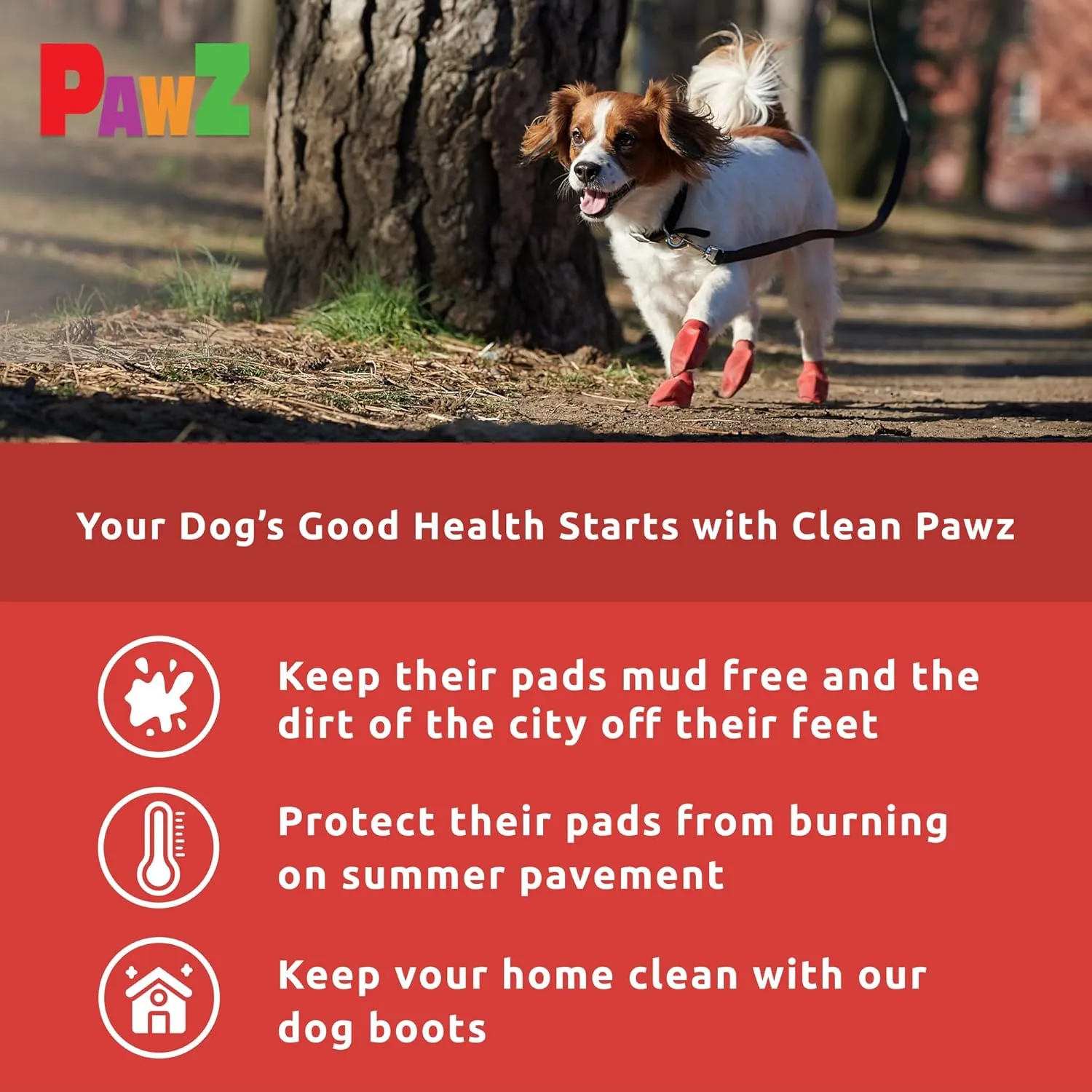 PawZ Rubber Dog Boots for Paws up to 2" - 2.5" - Dog Booties for Hot Pavement, Anti Slip Dog Socks, 12 Reusable Paws Waterproof Dog Boots, S, Black