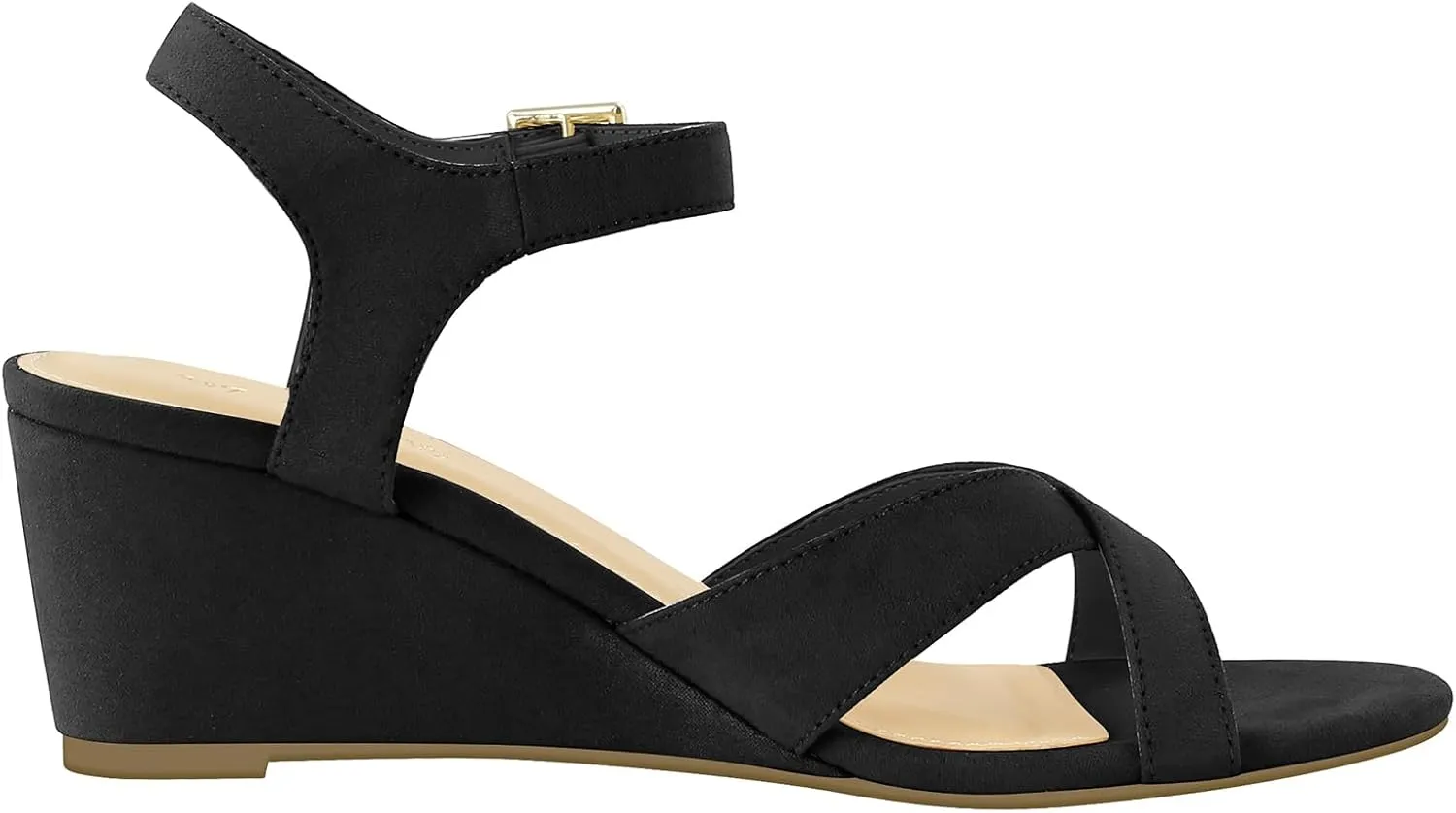 PIZZ ANNU Women's Wendy Low Wedge Sandals Ankle Strap Espadrille Open Toe Casual Summer Women Wedge Heels Shoes