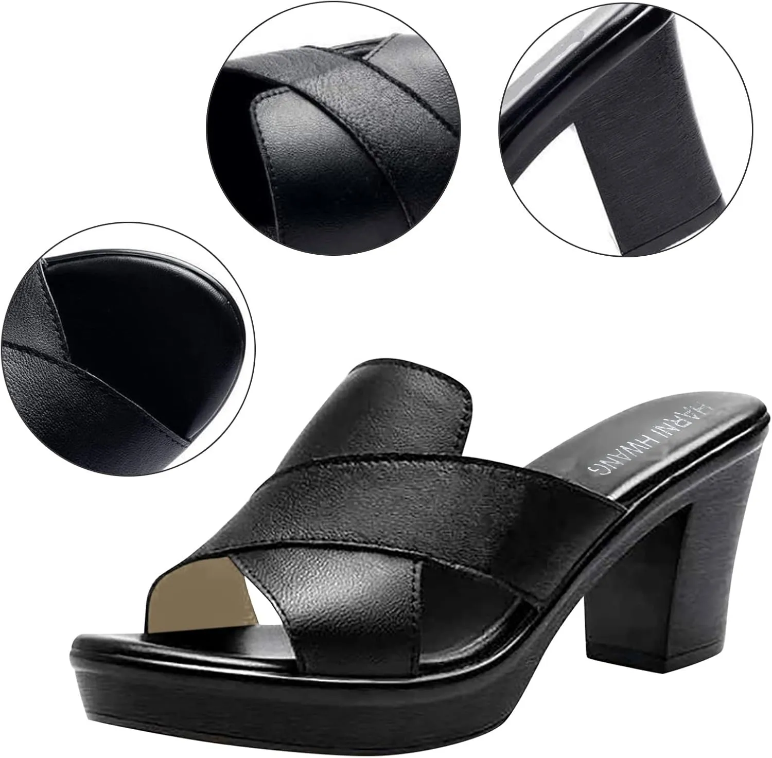 Platform Croc Women Block Heel Sandals Open Toe Dress Shoes Chunky Wedges Comfortable Heeled Sandals
