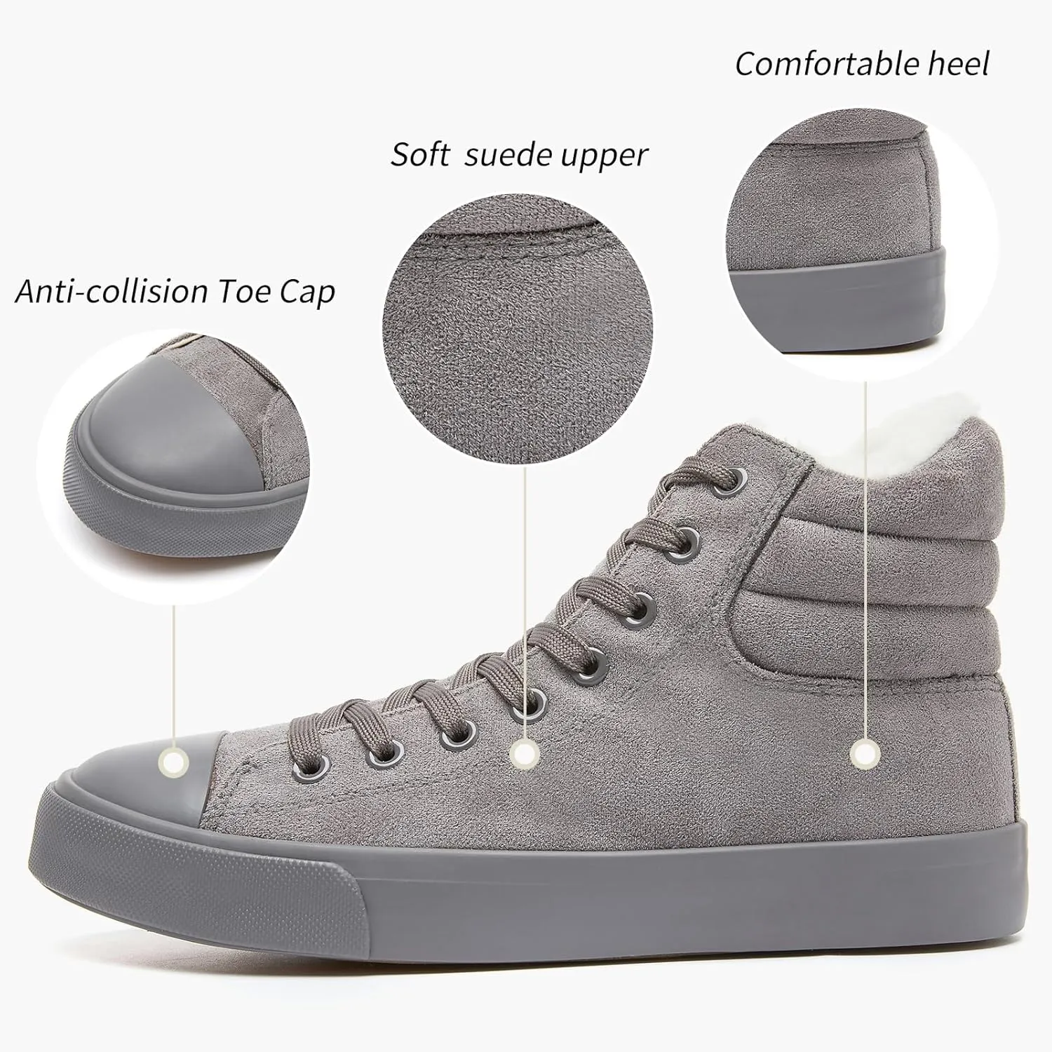 POVOGER High Top Sneakers for Women White Womens High Tops Canvas Shoes Black Fashion Sneakers Casual Lace up Tennis Shoes