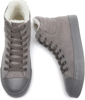 POVOGER High Top Sneakers for Women White Womens High Tops Canvas Shoes Black Fashion Sneakers Casual Lace up Tennis Shoes